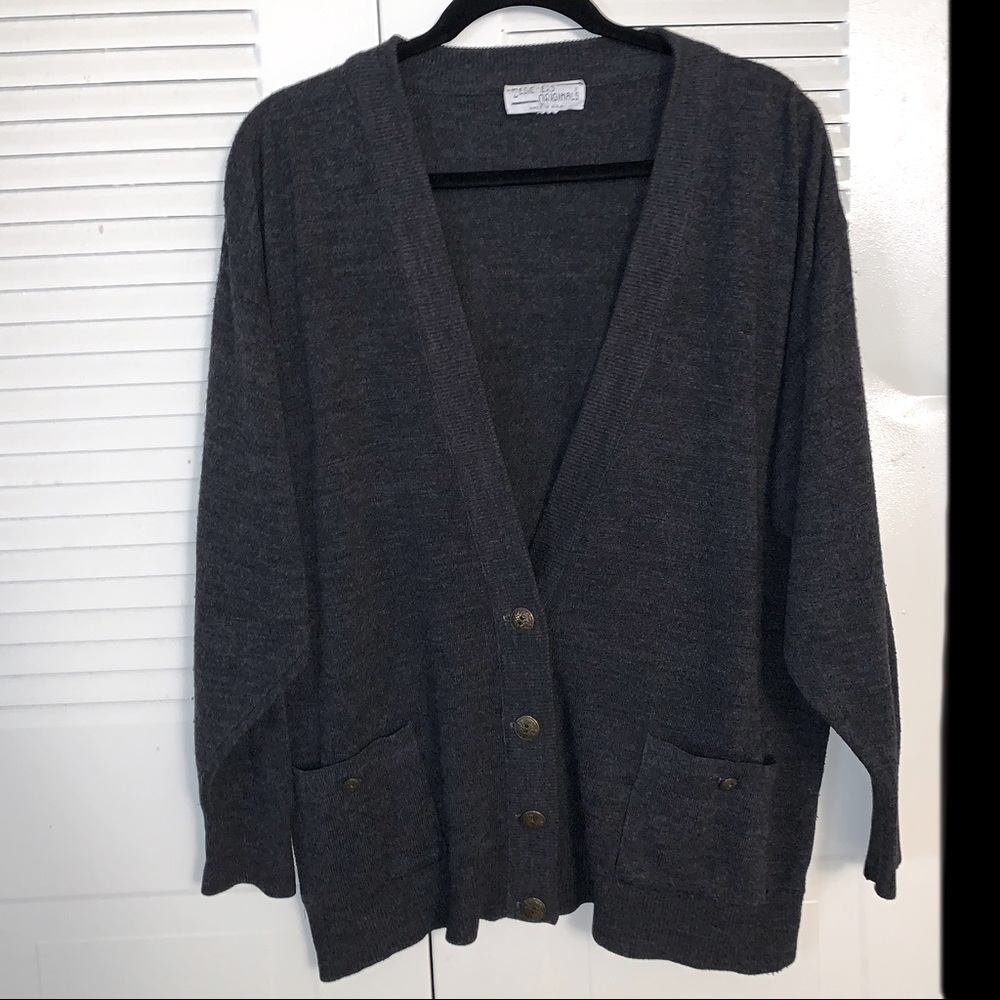 Cardigan Sweater Dark Grey Designer Originals